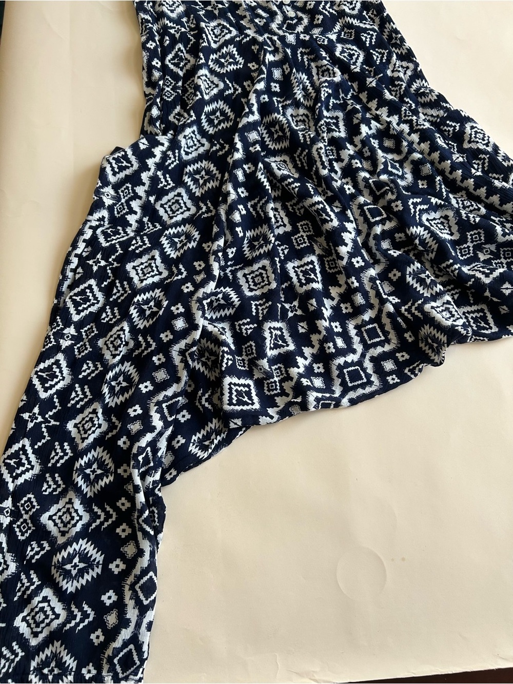 Sleeveless Navy & White Printed Harem Jumpsuit size s/M - Picture 3 of 8